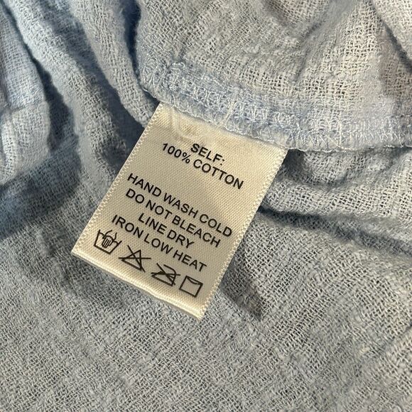 Womens Top Size Large Blue Lightweight Breathable Cap Sleeve Mother Of Pearl - Picture 8 of 11